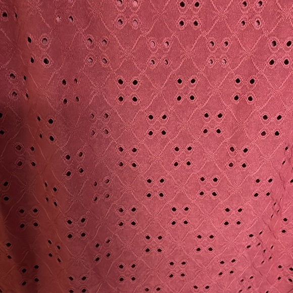 Culture Code size large long sleeve eyelet rust colored soft and stretchy blouse - Picture 2 of 9